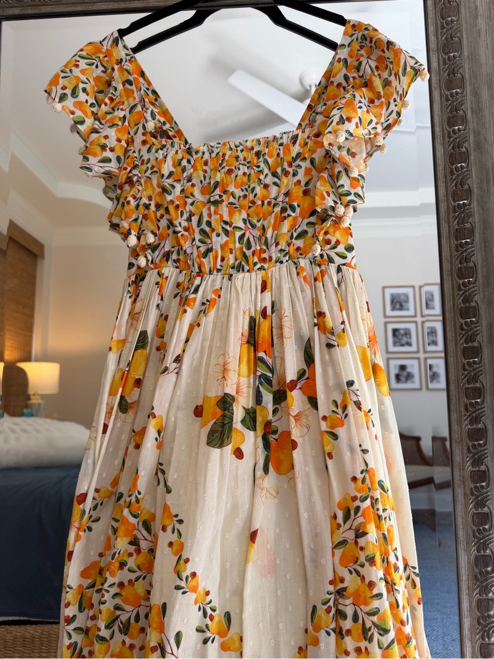 FARM RIO Off-White Cashew Crossed Back Maxi Dress Size Medium - Picture 3 of 6